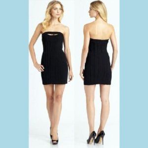NWT BCBG Maxazria Jean Black Keyhole Cutout w/ Piping Strapless Dress 4